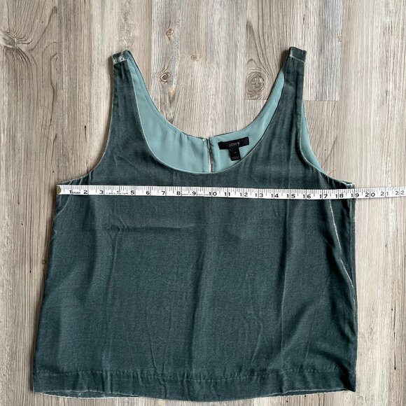 NWT J. Crew Sage Green Silk Blend Velour Tank, Size Medium - Picture 11 of 12